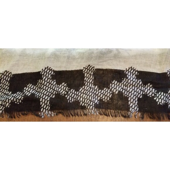 Express Goth Black & White with Rhinestones Cross Viscose Scarf with Tag - Picture 6 of 9